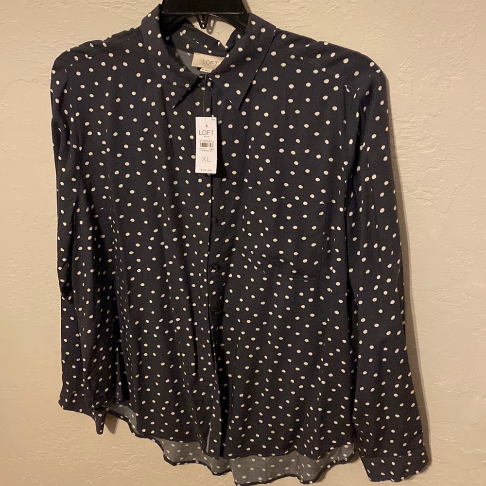 Woman top XL Gray & White New w/tags
